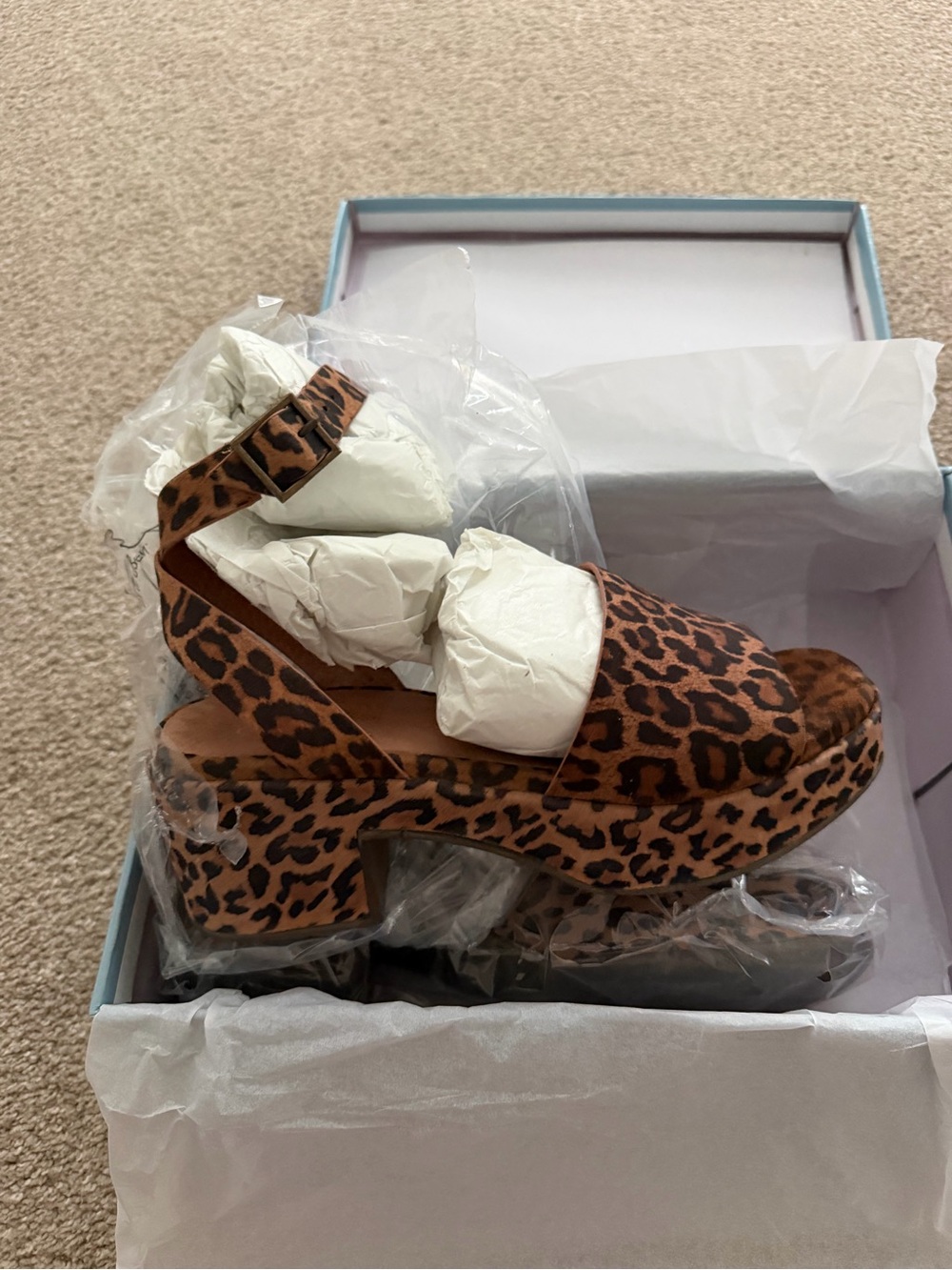 Seychelles Leopard Print Platform Slingback Sandals